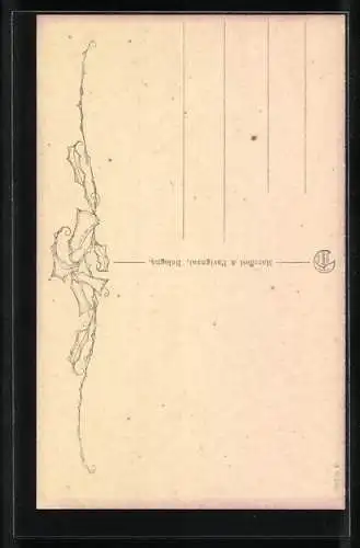 Künstler-AK sign. Lenhart: Dame in weissem Wintermantel