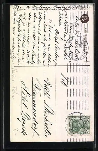 Künstler-AK Harrison Fisher: The Canoe, Bootspartie, Liebespaar