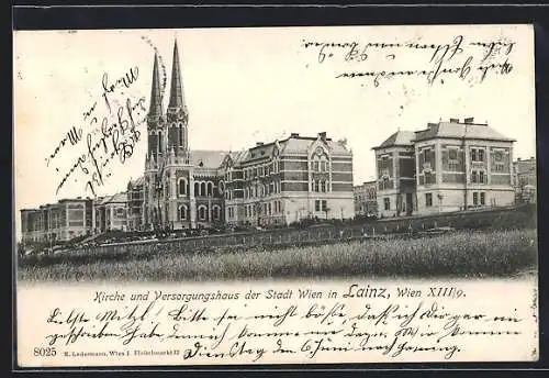 AK Wien, Lainz, Kirche und Versorgungshaus