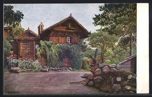 Künstler-AK Wien, Holzhaus im Maxingpark