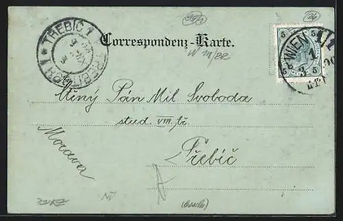 Mondschein-AK Wien, Breitensee, K. u. k. Infanterie-Cadettenschule