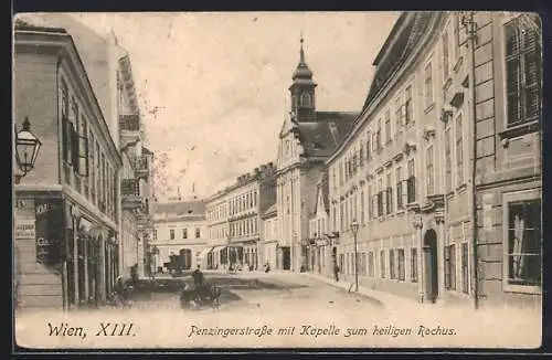 AK Wien, Penzingerstrasse mit Kapelle zum heiligen Rochus