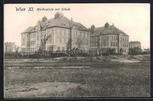 AK Wien, Herderplatz mit Schule