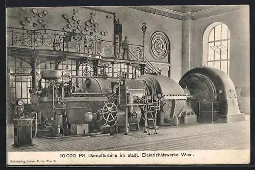 AK Wien, 10.000 Dampfturbine im städt. Elektrizitätswerk