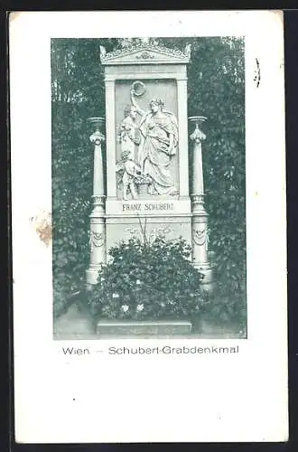 AK Wien, Schubert-Grabdenkmal auf dem Zentralfriedhof
