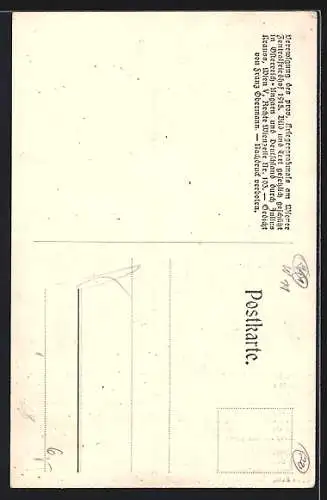 AK Wien, Kriegerdenkmal auf dem Zentralfriedhof, Germania mit Wappenschild