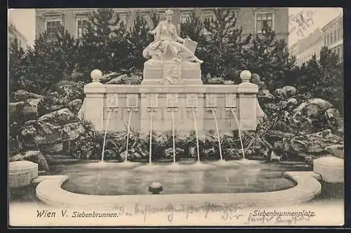 AK Wien, Siebenbrunnen auf dem Siebenbrunnenplatz