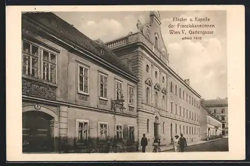 AK Wien, Kloster und Kapelle der Franziskanerinnen in der Gartengasse