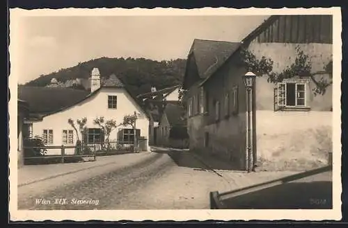AK Wien-Sievering, Strassenansicht mit hübschen Häusern