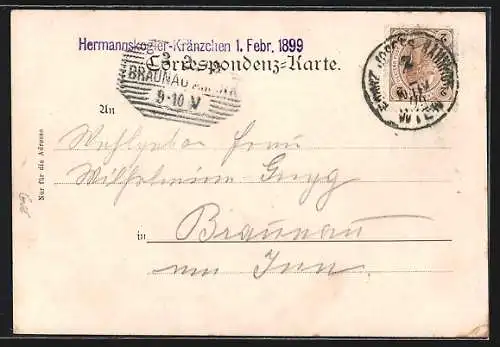 AK Wien, Hermannskogel, Die Habsburgwarte, Wappen ÖsterreichischerTouristen-Club