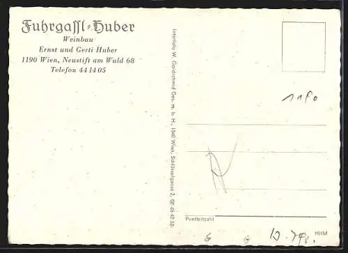 AK Wien, Neustift am Wald, Gasthaus Fuhrgassl-Huber / Weinbau Huber, Innenansicht