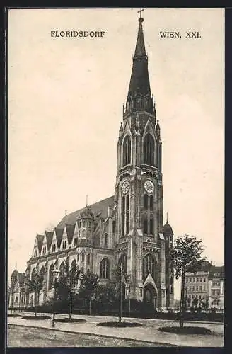 AK Wien, Floridsdorf, Kirche z. hl. Leopold, Leopoldsplatz