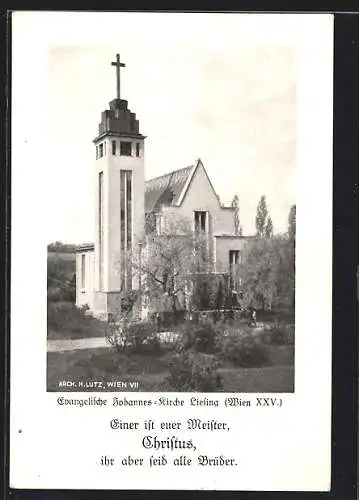 AK Wien, Liesing, Ev. Johannes-Kirche mit Anlage