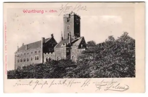 Relief-AK Wartburg von Osten