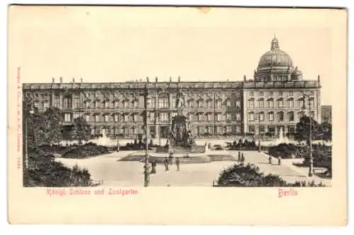 Relief-AK Berlin, Königl. Schloss mit Lustgarten
