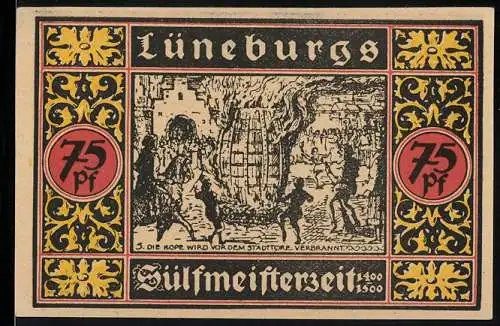 Notgeld Lüneburg, 1921, 75 Pf, Sülfmeisterzeit und Sol- und Moorbad Lüneburg