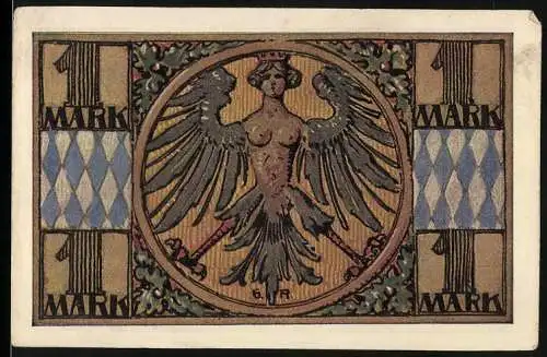 Notgeld Nürnberg 1921, 1 Mark, Hilfsschein der 1. Grossen Notgeld-Ausstellung in Nürnberg