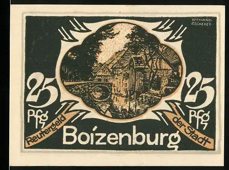 Notgeld Boizenburg, 1922, 25 Pfennig, Reutergeld der Stadt, Arbeiter am Hafen