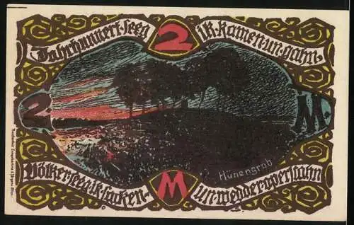 Notgeld Gross-Flottbek 1921, 2 Mark, Dingstätte und Hünengrab Szenerien