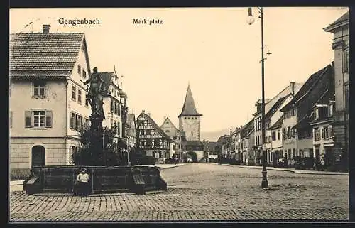 AK Gengenbach, Denkmal am Markplatz