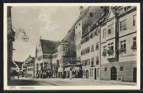 AK Isny, Butter & Käshandlung am Marktplatz