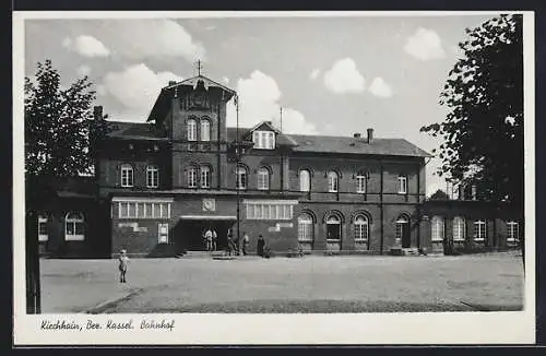 AK Kirchhain /Kassel, Partie am Bahnhof