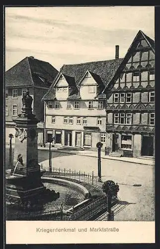 AK Hofgeismar, Kriegerdenkmal und Marktstrasse