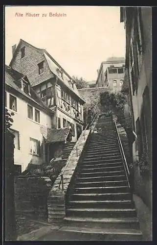 AK Beilstein / Mosel, Alte Häuser u. Treppe im Ort