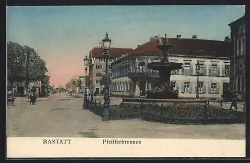 AK Rastatt, Partie am Pfeifferbrunnen