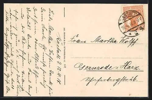 AK Rastatt, Partie am Pfeifferbrunnen