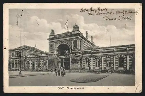 AK Trier, Teilansicht mit Hauptbahnhof