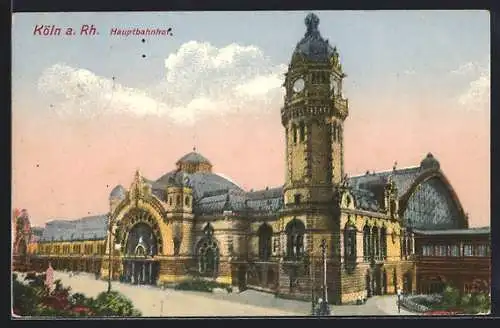 AK Köln, Blick auf den Hauptbahnhof