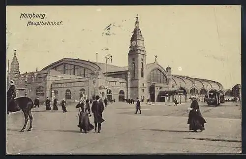 AK Hamburg-St.Georg, Passanten am Hauptbahnhof