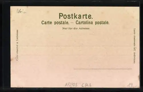 Lithographie Hongkong, Blick auf den Hafen