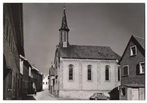 Fotografie unbekannter Fotograf, Ansicht Bubenheim / Rhh., Blick in die Hauptstrasse mit Kirche