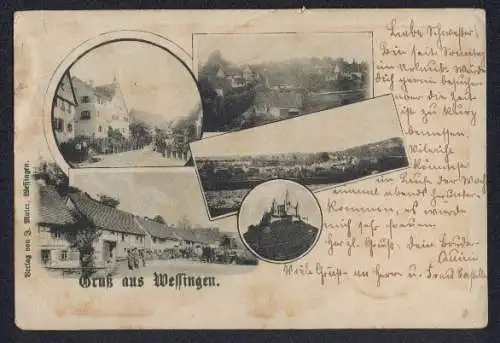 AK Wessingen, Schloss, Strassenpartie, Ortspartie