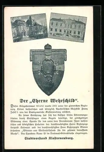 AK Klosterneuburg, Eherne Wehrschild, Ortspartien