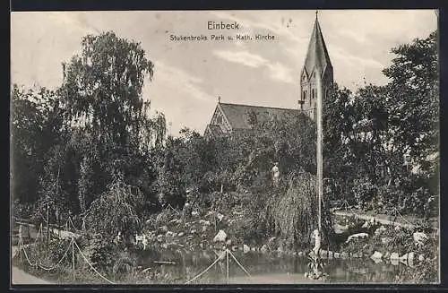 AK Einbeck, Stukenbroks Park und Kath. Kirche