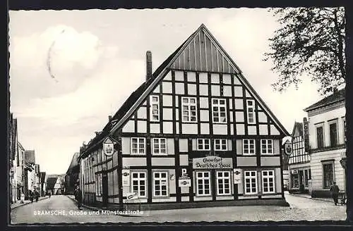 AK Bramsche, Gasthof Deutsches Haus, Grosse und Münsterstrasse