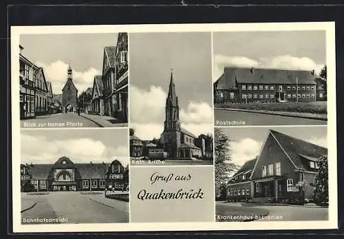 AK Quakenbrück, Bahnhof, Krankenhaus Bethanien, Postschule