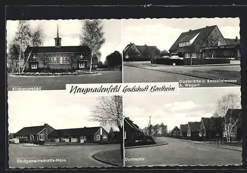 AK Neugnadenfeld /Bentheim, Gaststätte und Kolonialwaren A. Wegert, Strassenpartie, Ortsansicht