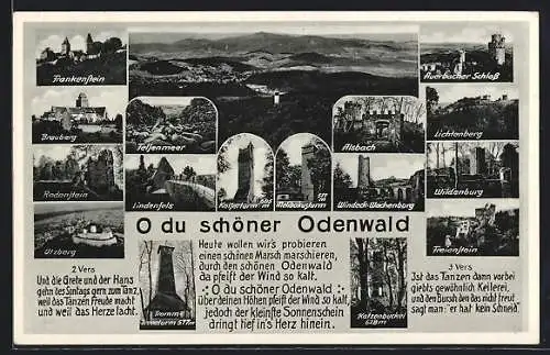 AK Frankenstein / Burg, Breuberg, Rodenstein, Auerbacher Schloss, Katzenbuckel