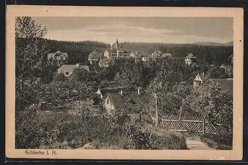 AK Schierke i. H., Blick über Dächer und Wald