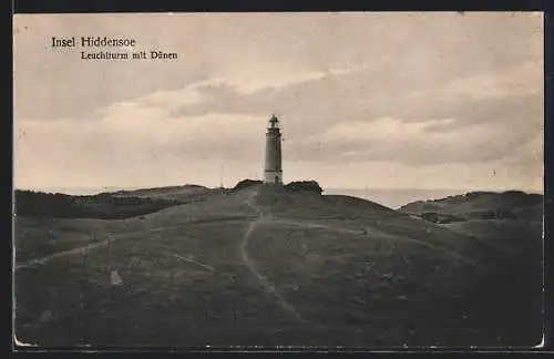 AK Hiddensee, Leuchtturm mit Dünen