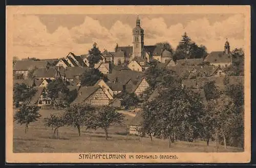 AK Strümpfelbrunn, Teilansicht mit Kirche