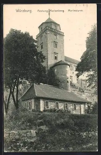 AK Würzburg, Festung Marienberg mit Marienturm