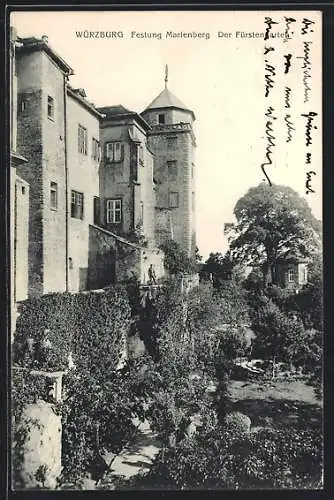 AK Würzburg, Festung Marienberg mit Fürstengarten