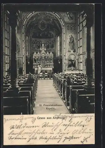 AK Altötting, St. Franziskushaus-Kapelle, Innenansicht