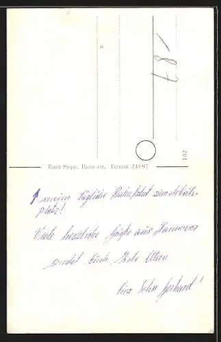 AK Hannover, Cafe Kröpcke, Alt- und Neubau, Strassenbahn