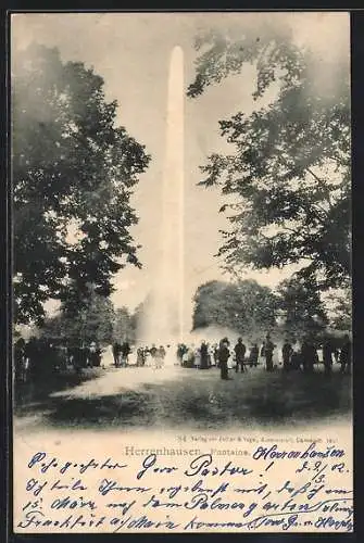 AK Hannover-Herrenhausen, Fontaine im Grossen Garten